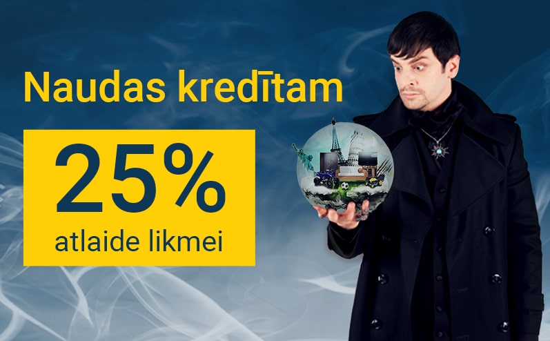 25% atlaide naudas kredītam